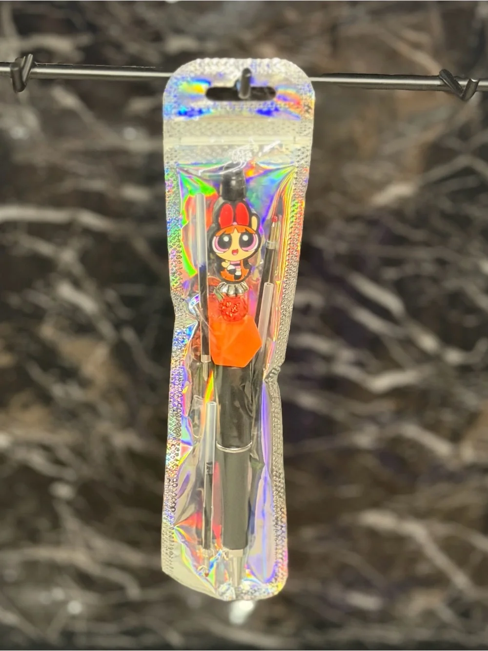 Blossom from Power puff Girls Focal Bead Pen Black & Blu Ink